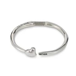 Simple Style Heart Shape Copper Plating Silver Plated Bangle -Cheap Jewelry Store 1676798719015653376