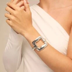 Simple Style Classic Style Square Copper Plating Silver Plated Bangle -Cheap Jewelry Store 1676798752087740416 1