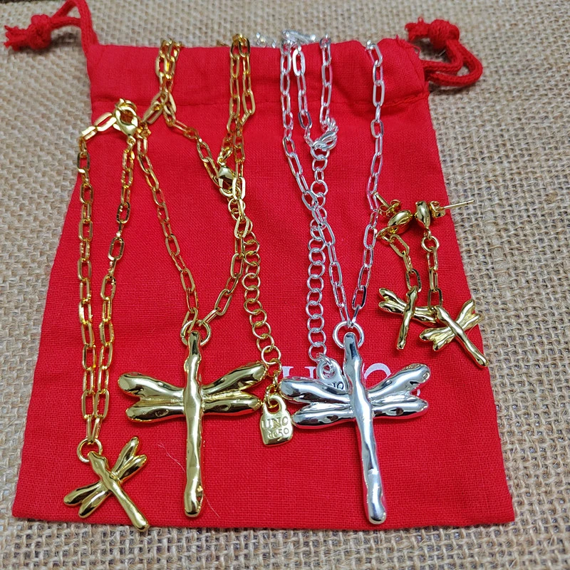 Simple Style Dragonfly Copper Plating Bracelets Earrings Necklace 3 Simple Style Dragonfly Copper Plating Bracelets Earrings Necklace