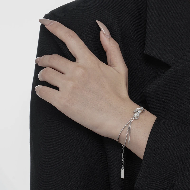 Simple Style Solid Color Sterling Silver Bracelets In Bulk 7 Simple Style Solid Color Sterling Silver Bracelets In Bulk - Image 5