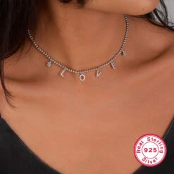 Lady Letter Star Butterfly Sterling Silver Plating White Gold Plated Necklace -Cheap Jewelry Store 1676879069695840258