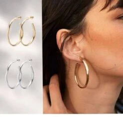1 Pair Elegant Simple Style C Shape Plating Copper Silver Plated Ear Studs -Cheap Jewelry Store 1677226573142560768 1
