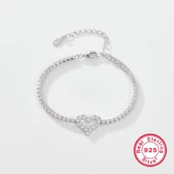Luxurious Heart Shape Sterling Silver Inlay Zircon White Gold Plated -Cheap Jewelry Store 1677246491292471296