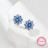 1 Pair Cute Luxurious Flower Plating Inlay Sterling Silver Zircon White Gold Plated Ear Studs -Cheap Jewelry Store 1677252801916440576
