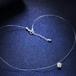 Simple Style Round Sterling Silver Inlay Moissanite Pendant Necklace -Cheap Jewelry Store 1677572503872081920