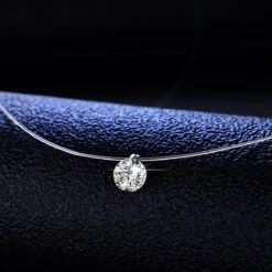 Simple Style Round Sterling Silver Inlay Moissanite Pendant Necklace -Cheap Jewelry Store 1677572531470602240