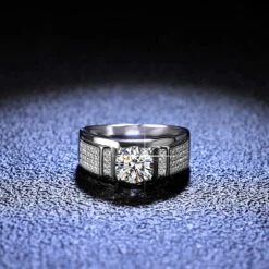 Simple Style Solid Color Sterling Silver Inlay Moissanite Rings -Cheap Jewelry Store 1677572886551990272