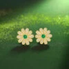 1 Pair Lady Flower Plating Inlay Sterling Silver Artificial Gemstones Ear Studs -Cheap Jewelry Store 1678209092138700800