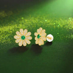 1 Pair Lady Flower Plating Inlay Sterling Silver Artificial Gemstones Ear Studs 11 1 Pair Lady Flower Plating Inlay Sterling Silver Artificial Gemstones Ear Studs -Cheap Jewelry Store 1678209093849976832