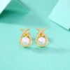 1 Pair Sweet Water Droplets Inlay Sterling Silver Artificial Diamond Freshwater Pearl Ear Studs -Cheap Jewelry Store 1678209267821318144