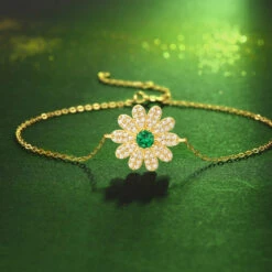 Lady Flower Sterling Silver Plating Inlay Artificial Gemstones Bracelets -Cheap Jewelry Store 1678209281654132736
