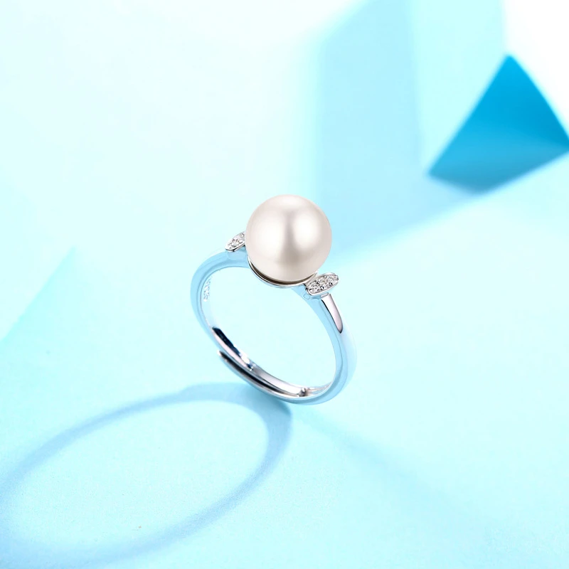 Simple Style Ball Sterling Silver Plating Inlay Freshwater Pearl Zircon Open Rings 3 Simple Style Ball Sterling Silver Plating Inlay Freshwater Pearl Zircon Open Rings