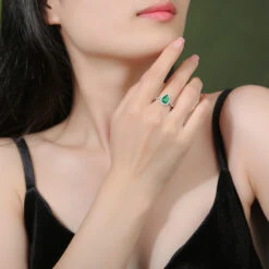 Sweet Water Droplets Sterling Silver Plating Inlay Artificial Gemstones Open Rings 8 Sweet Water Droplets Sterling Silver Plating Inlay Artificial Gemstones Open Rings -Cheap Jewelry Store 1678209623422799872