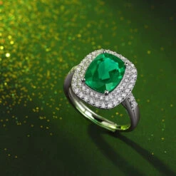 Sweet Rectangle Sterling Silver Plating Inlay Artificial Gemstones Open Rings -Cheap Jewelry Store 1678209639734448128 1