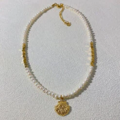 Simple Style Moon Shell Freshwater Pearl Titanium Steel Plating Necklace -Cheap Jewelry Store 1678329655876259840