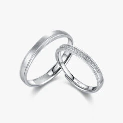 Romantic Simple Style Lines Sterling Silver Plating Inlay Zircon Rhodium Plated Rings -Cheap Jewelry Store 1678334930083516416