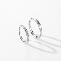 Romantic Simple Style Lines Sterling Silver Plating Inlay Zircon Rhodium Plated Rings -Cheap Jewelry Store 1678334930586832896