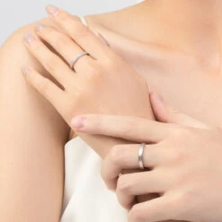 Romantic Simple Style Lines Sterling Silver Plating Inlay Zircon Rhodium Plated Rings -Cheap Jewelry Store 1678334930830102528