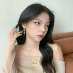 1 Pair Commute Square Inlay Copper Drop Earrings -Cheap Jewelry Store 1678603961558503424