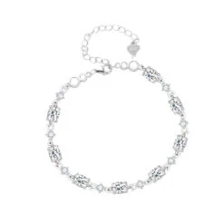 Elegant Sweet Geometric Sterling Silver Plating Inlay Crystal Bracelets -Cheap Jewelry Store 1678695031248130048