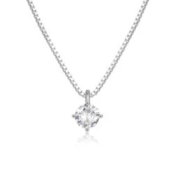 Modern Style Solid Color Sterling Silver Inlay Zircon Pendant Necklace -Cheap Jewelry Store 1678699145386397696