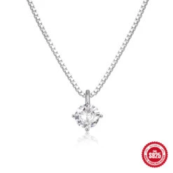 Modern Style Solid Color Sterling Silver Inlay Zircon Pendant Necklace -Cheap Jewelry Store 1678699171235893248