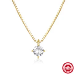 Modern Style Solid Color Sterling Silver Inlay Zircon Pendant Necklace -Cheap Jewelry Store 1678699227485704192 1