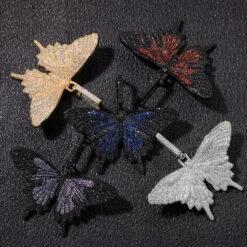Hip-Hop Classic Style Butterfly Copper Zircon Charms Pendant Necklace In Bulk -Cheap Jewelry Store 1678699679623286784