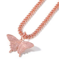 Hip-Hop Classic Style Butterfly Copper Zircon Charms Pendant Necklace In Bulk -Cheap Jewelry Store 1678699773982543872