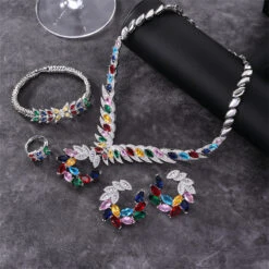 Shiny Korean Style Geometric Copper Plating Inlay Zircon Rings Earrings Necklace -Cheap Jewelry Store 1679056447121526784 1