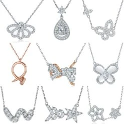 Elegant Sweet Crown Flower Butterfly Sterling Silver Bowknot Inlay Zircon Pendant Necklace -Cheap Jewelry Store 1679309992496336896 1