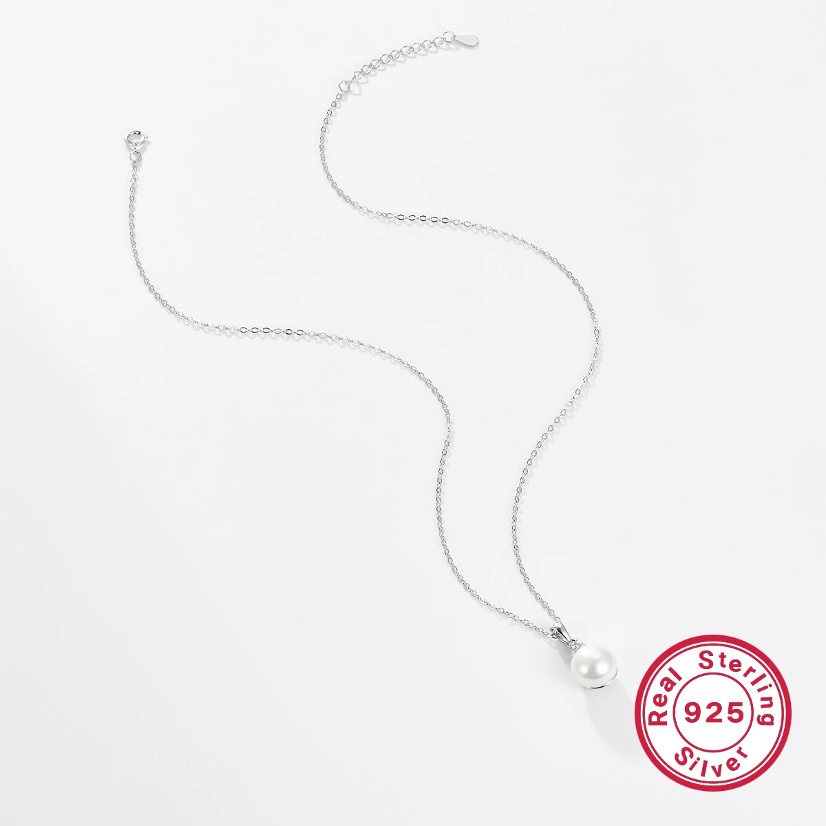 Elegant Lady Round Flower Sterling Silver Plating Inlay Freshwater Pearl White Gold Plated Pendant Necklace 6 Elegant Lady Round Flower Sterling Silver Plating Inlay Freshwater Pearl White Gold Plated Pendant Necklace - Image 4