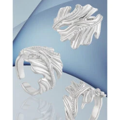 Casual Geometric Sterling Silver Plating Inlay Zircon Open Rings -Cheap Jewelry Store 1679678022896193536