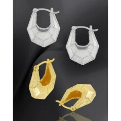 1 Pair Simple Style U Shape Plating Sterling Silver 18K Gold Plated Earrings -Cheap Jewelry Store 1679678062490423296