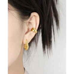 1 Pair Simple Style U Shape Plating Sterling Silver 18K Gold Plated Earrings -Cheap Jewelry Store 1679678065329967104