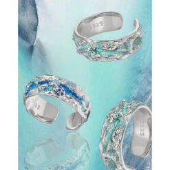 Original Design Color Block Sterling Silver Plating Open Rings -Cheap Jewelry Store 1679678297061068800