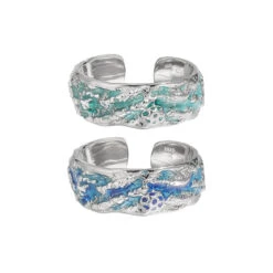 Original Design Color Block Sterling Silver Plating Open Rings -Cheap Jewelry Store 1679678298118033408