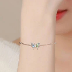 Lady Butterfly Sterling Silver Plating Inlay Zircon Bracelets -Cheap Jewelry Store 1680129114658443264