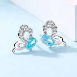 1 Pair Simple Style Wings Inlay Sterling Silver Crystal Ear Studs -Cheap Jewelry Store 1680129709997953024