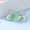 1 Pair Simple Style Wings Inlay Sterling Silver Crystal Ear Studs -Cheap Jewelry Store 1680129816029958144