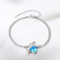 Simple Style Butterfly Sterling Silver Inlay Crystal Bracelets -Cheap Jewelry Store 1680130316074881024 1