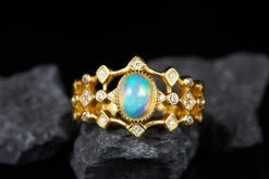 Simple Style Oval Sterling Silver Inlay Gem Open Rings -Cheap Jewelry Store 1680745042127491072