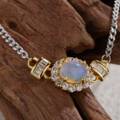 Simple Style Round Sterling Silver Inlay Gem Necklace -Cheap Jewelry Store 1680745966300434432 1