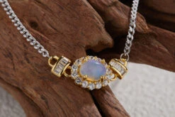 Simple Style Round Sterling Silver Inlay Gem Necklace -Cheap Jewelry Store 1680745975423045632