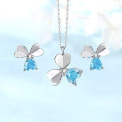 Simple Style Heart Shape Sterling Silver Inlay Crystal Pendant Necklace -Cheap Jewelry Store 1680747136670633985