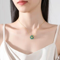 Retro Round Sterling Silver Plating Gold Plated Pendant Necklace -Cheap Jewelry Store 1680747177338605568