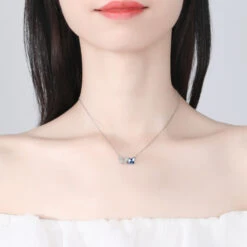 Simple Style Butterfly Sterling Silver Inlay Crystal Pendant Necklace -Cheap Jewelry Store 1680747197467070464