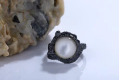 Commute Round Sterling Silver Irregular Inlay Fritillary Rings -Cheap Jewelry Store 1680747398969823232