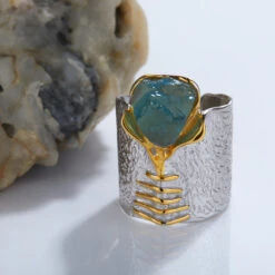 Simple Style Heart Shape Sterling Silver Irregular Inlay XL17-3 Aquamarine Rings -Cheap Jewelry Store 1680747838004400128 1