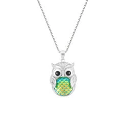 Simple Style Owl Sterling Silver Patchwork Pendant Necklace 8 Simple Style Owl Sterling Silver Patchwork Pendant Necklace -Cheap Jewelry Store 1680747915066347520
